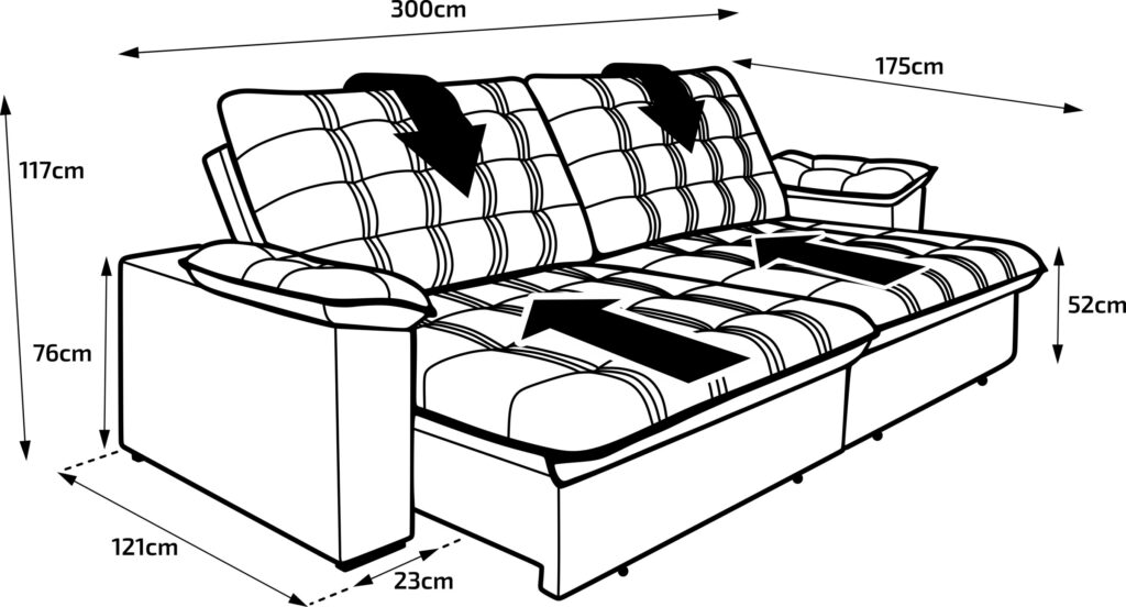 Sofá Retrátil e Reclinável Nobre